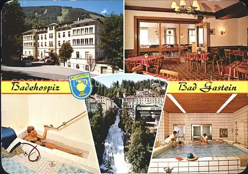 Bad Gastein Kuranstalt Badehospiz Gastraum Therapiebecken Kat. Bad Gastein