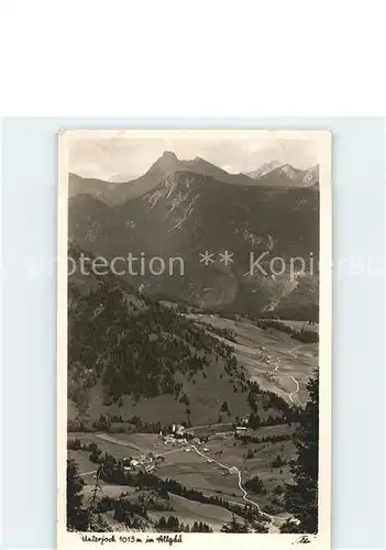 Unterjoch Blick vom Wertacher Horn mit Aggenstein und Rossberg Kat. Bad Hindelang