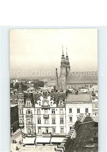 Oppeln Wingst Blick vom Rathausturm mit Pfarrkirche zum hl Kreuz Kat. Wingst