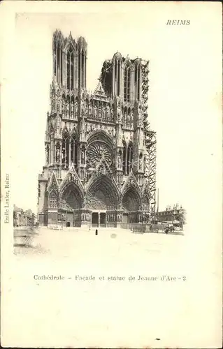 Reims Champagne Ardenne Cathedrale Facade et Statue de Jeanne d Arc Kat. Reims