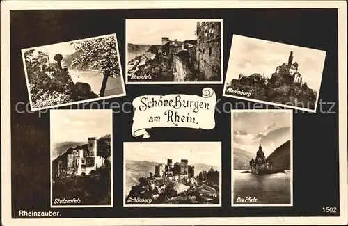 Stolzenfels Schoene Burgen am Rhein Rheinzauber Kat. Koblenz Rhein