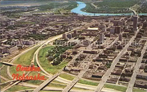 Omaha Nebraska Aerial view Missouri River and Iowa in the background Kat. Omaha