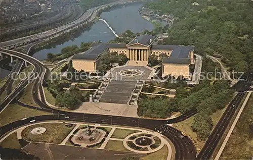 Philadelphia Pennsylvania Museum of Art Fairmount Park Schuylkill River aerial view Kat. Philadelphia