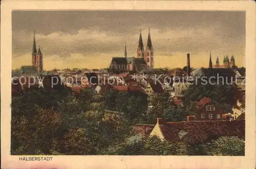 Halberstadt Stadtbild mit Kirche Kat. Halberstadt