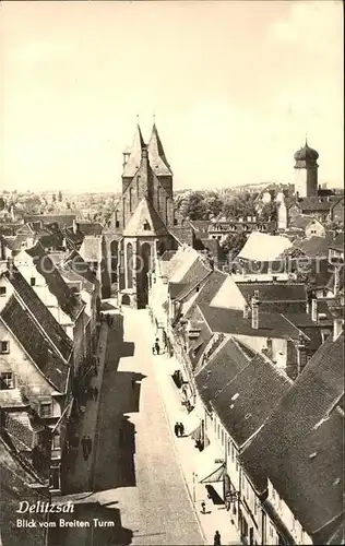 Delitzsch Blick vom Breiten Turm Kirche Kat. Delitzsch