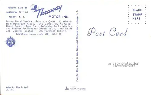 Albany New York Thruway Motor Inn Hotel Kat. Albany