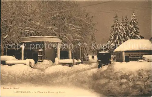 Hauteville Lompnes Place du Creux en hiver Kat. Hauteville Lompnes