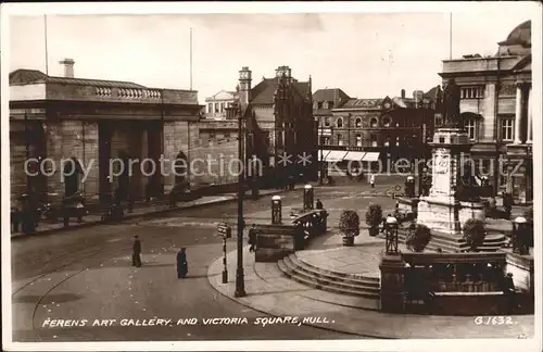 Hull UK Ferens Art Gallery Victoria Square Monument Valentine s Post Card Kat. York