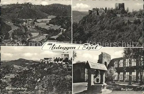 Nideggen Eifel Blick ins Rurtal Burg Burghof Kat. Nideggen