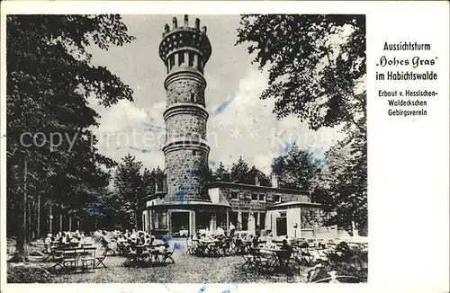 Kassel Berggasthaus Hohes Gras Aussichtsturm Habichtswald Kat. Kassel