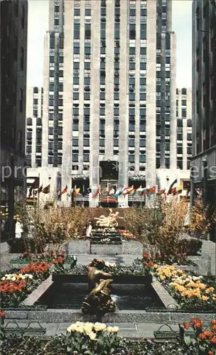 New York City Rockefeller Center Building Flower Garden / New York /