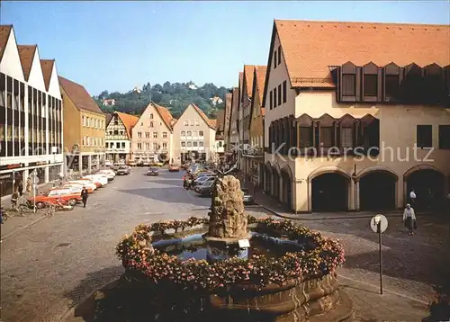 Hersbruck Hindenburg Platz mit Michelberg Brunnen Kat. Hersbruck