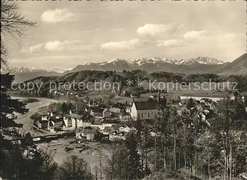 Bad Toelz Badeteil mit Benediktenwand Kirche Alpenpanorama Kat. Bad Toelz