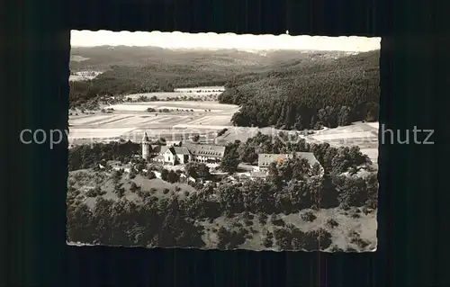 Lorch Wuerttemberg Blick zum Hohenstaufenkloster Wald Cafe Muckensee Fliegeraufnahme Kat. Lorch