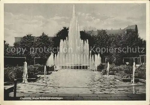 Chemnitz Neue Schlossteichanlagen Springbrunnen Kat. Chemnitz