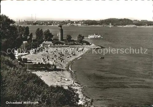 Moeltenort Panorama Ostseebad Strand Faehre Kat. Heikendorf