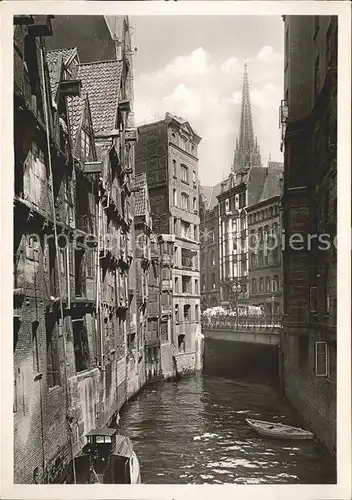 Hamburg Altes Fleet an der Hohen Bruecke alte Haeuser Kat. Hamburg