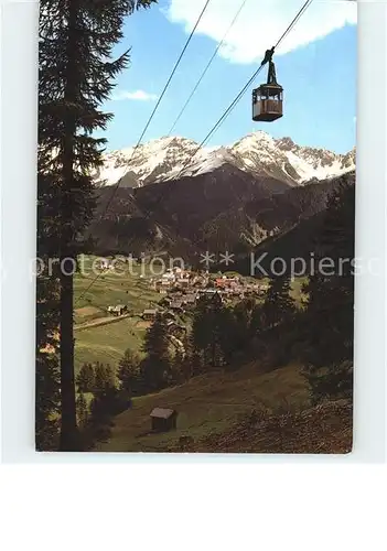 Serfaus Tirol mit Komperdellseilbahn Sommerpanorama Alpen Kat. Serfaus