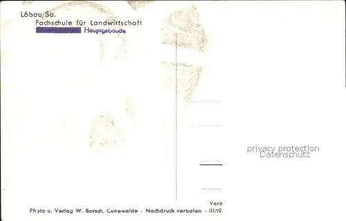 Loebau Sachsen Fachschule fuer Landwirtschaft Kat. Loebau