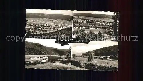 Vaake an der Weser Ausflugsdampfer Panorama Kat. Reinhardshagen