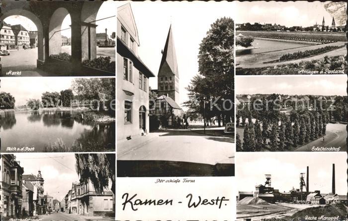 Kamen Westfalen Kamen Markt Bahnhofstrasse Schiefe Turm Edelkirchhof x