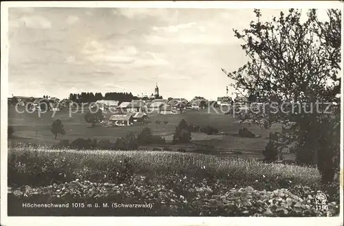 Hoechenschwand Ansicht von den Feldern aus Schwarzwald Kat. Hoechenschwand