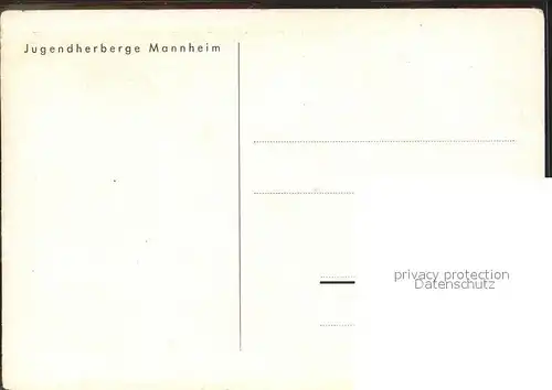 Mannheim Jugendherberge Kuenstlerkarte Kat. Mannheim