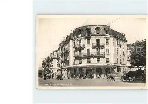 Renens Grand Hotel Pferdefuhrwerk Kat. Renens