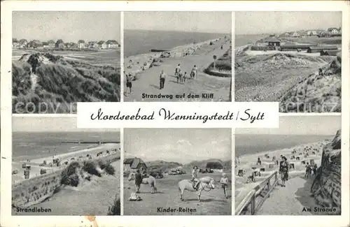 Wenningstedt Sylt Strandweg auf dem Kliff Strandleben Kinderreiten  Kat. Wenningstedt Braderup (Sylt)