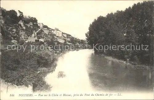 Poitiers Vienne Vue sur le clain et Blossac pris du Pont du Chemin de fer Kat. Poitiers