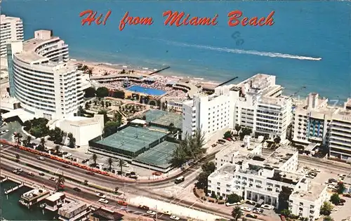 Miami Beach Strand Hotels Fliegeraufnahme Kat. Miami Beach