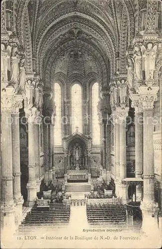 Lyon France Interieur de la Basilique de ND de Fourviere Kat. Lyon