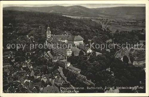 Rudolstadt Schloss Heidecksburg und Schlosskaffee Fliegeraufnahme Kat. Rudolstadt
