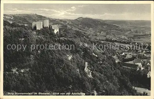 Treffurt Werra Burg Normannstein im Werratal Blick von der Adolfsburg Kat. Treffurt