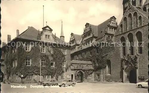 Merseburg Saale Domplatz mit Schloss und Dom Kat. Merseburg