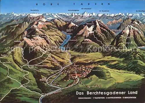 Hohentauern Panoramakarte Berchtesgadener Land Kat. Hohentauern