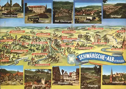 Bad Urach Landkarte Schwaebische Alb  Kat. Bad Urach