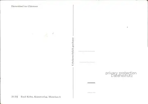 Chiemsee Herreninsel Kuenstlerkarte Kat. Chiemsee