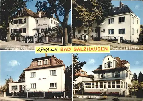 Bad Salzhausen Kurpension Kraiss Entzian Haus Vogel Kurheim Schaetzel Kat. Nidda
