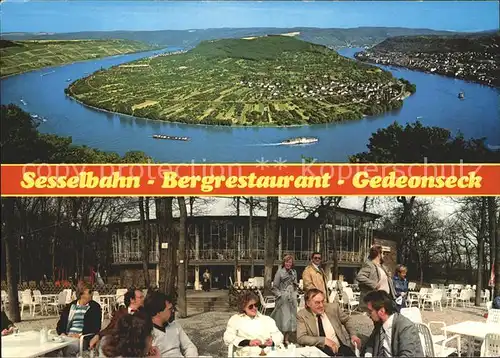 Boppard Rhein Sesselbahn Bergrestaurant Gedeonseck Terrasse / Boppard /Rhein-Hunsrueck-Kreis LKR