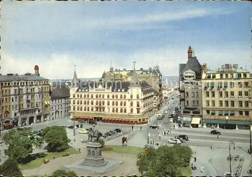 Malmoe Stortorget met Hotel Kramer Monument Kat. Malmoe