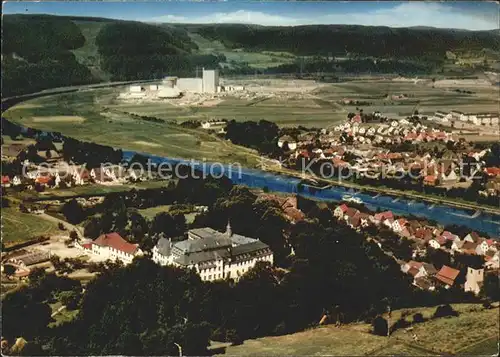 Wuergassen Herstelle Weser Fliegeraufnahme Kat. Beverungen