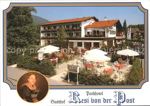 Bad Wiessee Parkhotel Gasthof Resi von der Post Gartenterrasse Portrait Kat. Bad Wiessee