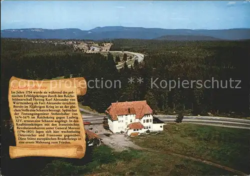 Kniebis Freudenstadt Hoehenhotel Wintersportplatz Alexanderschanze Schwarzwaldhochstrasse Geschichte Kat. Freudenstadt