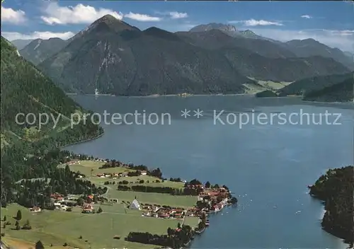 Walchensee Panorama mit Benediktenwand Bayerische Voralpen Fliegeraufnahme Kat. Kochel a.See