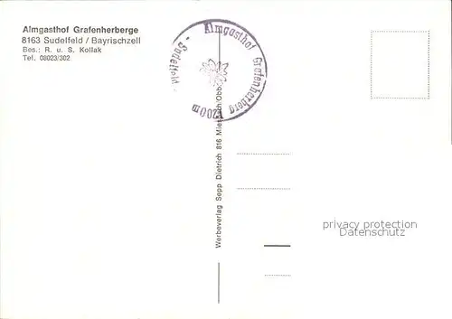 Sudelfeld Almgasthof Grafenherberge Kat. Bayrischzell