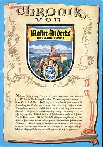 Kloster Andechs Chronik Wappen Kat. Andechs