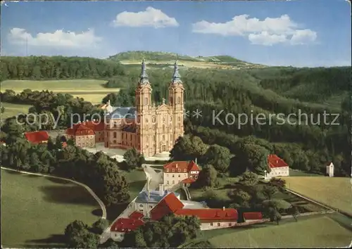 Vierzehnheiligen Barock Basilika von Balthasar Neumann Fliegeraufnahme Kat. Bad Staffelstein
