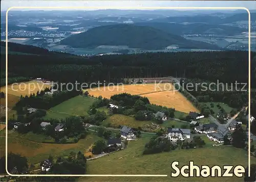 Schanze Sauerland Gasthof Braeutigam Hanses Fliegeraufnahme Kat. Schmallenberg