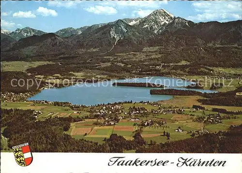 Faakersee mit Mittagskogel Karawanken Wappen Kat. Villach